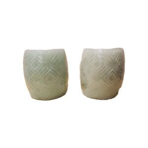 Set of 2‎ LED Flameless Candles with Diamond Pattern, Battery Operated